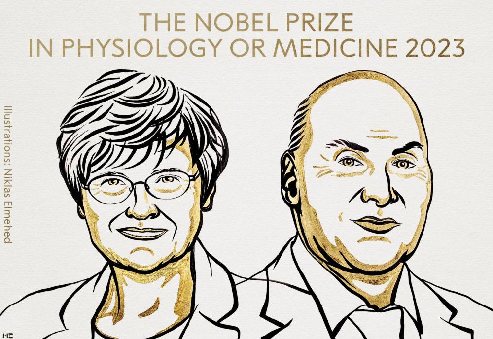 Nobel Prize in Medicine: To Katalin Carrico and Drew Weisman for RNA vaccines against COVID-19
