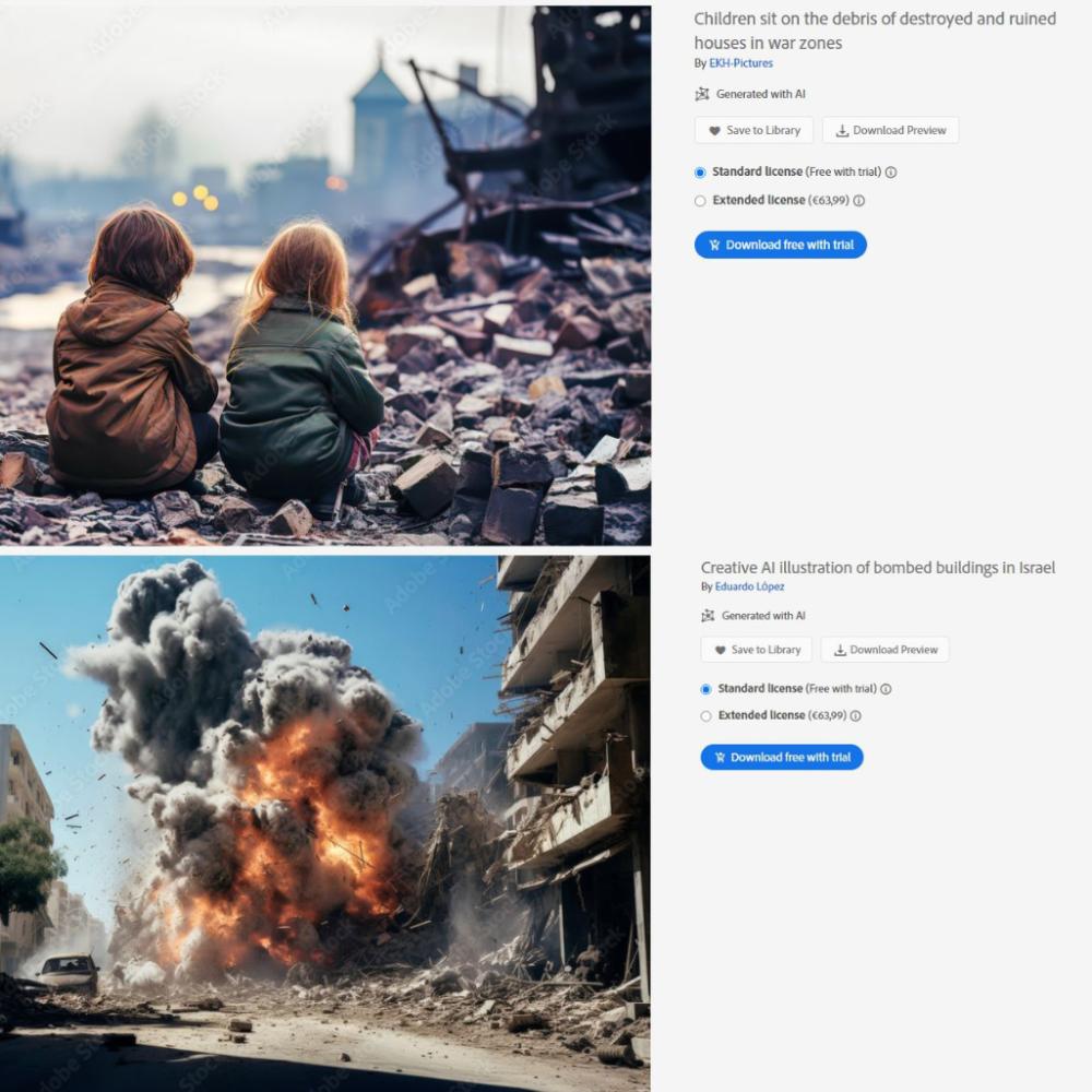 Γάζα: Η Adobe πουλά AI φωτογραφίες από τον πόλεμο
