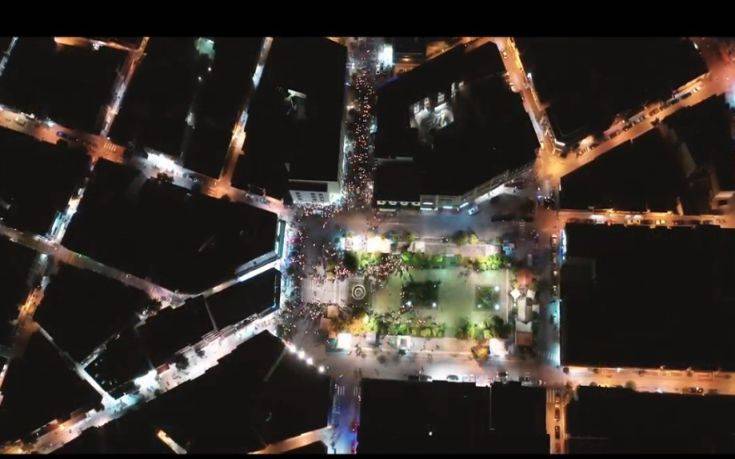 Εντυπωσιακό βίντεο από drone με τη συνάντηση των Επιταφίων στη Λαμία