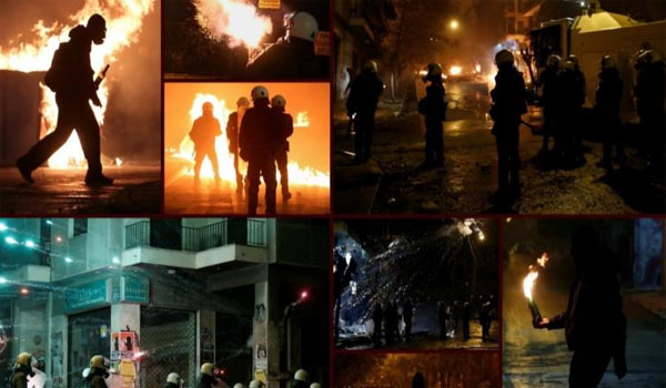 Ένταση στα Εξάρχεια: Επίθεση κουκουλοφόρων κατά αστυνομικών