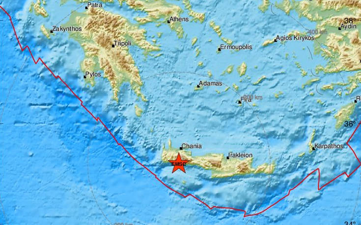 Ισχυρός σεισμός τώρα στην Κρήτη. Ήταν επιφανειακός με βάθος μόλις 2 χλμ