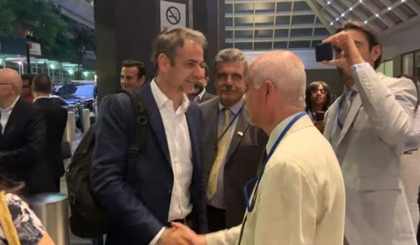H άφιξη Κυριάκου και Μαρέβας Μητσοτάκη στη Νέα Υόρκη