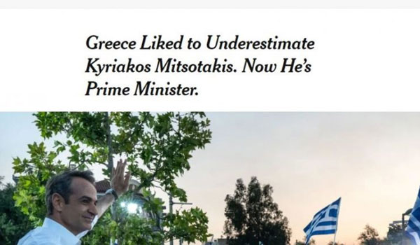 NYT: Η Ελλάδα υποτιμούσε τον Κυριάκο Μητσοτάκη και τώρα είναι πρωθυπουργός
