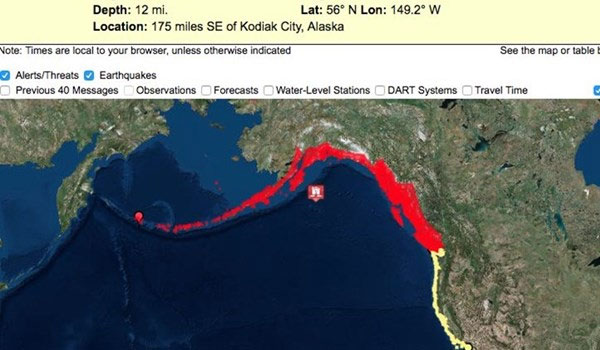 Φόβοι για τσουνάμι στην Αλάσκα. Αισθητήρας εντόπισε κύμα 10 μέτρων