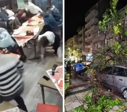 Αλεξανδρούπολη: Σοκαριστικό βίντεο από τη στιγμή που ο «τυφώνας» χτυπά μαγαζί – Πανικός και ριπές 155 χλμ/ώρα