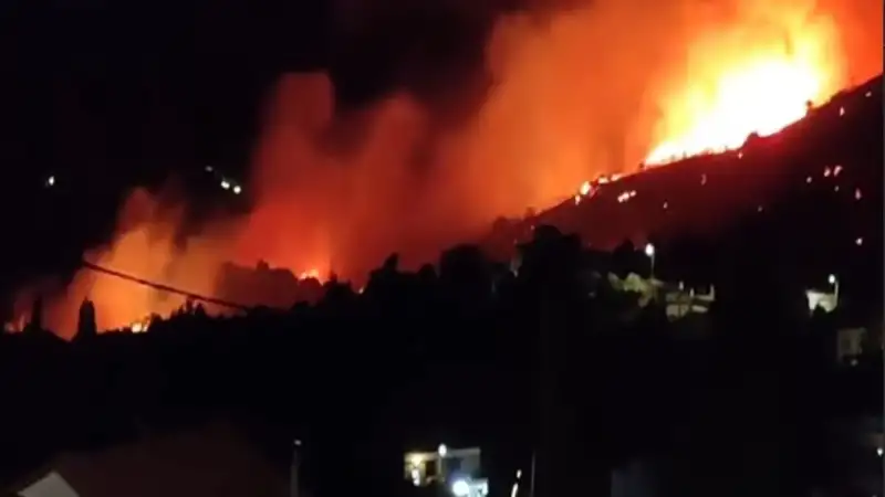 Δύσκολη νύχτα στην Κάρυστο: Μαίνεται ανεξέλεγκτη η φωτιά – Μια ανάσα από τα χωριά οι φλόγες
