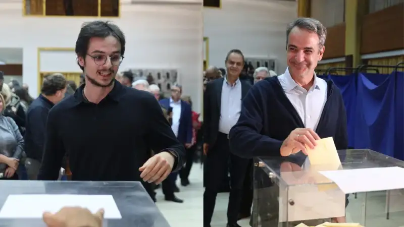 Στα Πετράλωνα ο Μητσοτάκης για τις εσωκομματικές εκλογές της ΝΔ – Ψήφισε μαζί με τον γιο του