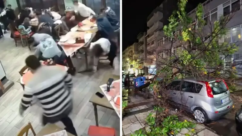 Αλεξανδρούπολη: Σοκαριστικό βίντεο από τη στιγμή που ο «τυφώνας» χτυπά μαγαζί – Πανικός και ριπές 155 χλμ/ώρα