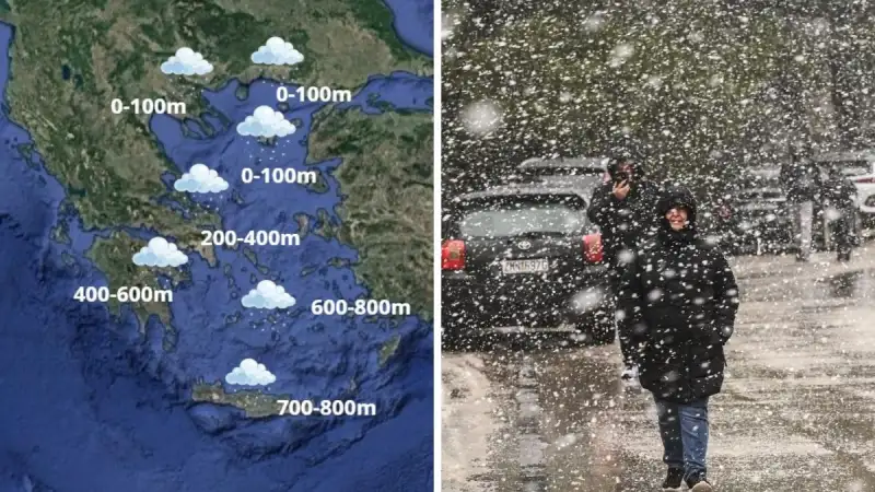 Χιονιάς με αισθητή πτώση της θερμοκρασίας: Πού χιονίζει, τι δείχνουν τα μοντέλα για Αττική και Εύβοια