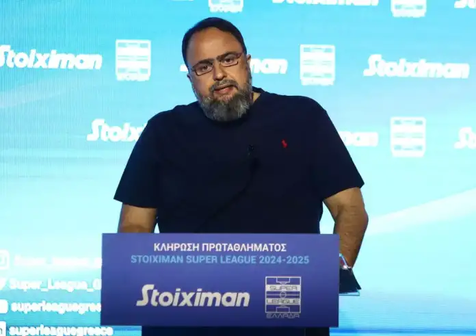 Ο Βαγγέλης Μαρινάκης προανήγγειλε κεντρική διαχείριση στη Super League με συμφωνία για χορηγία 18 εκατομμυρίων ευρώ