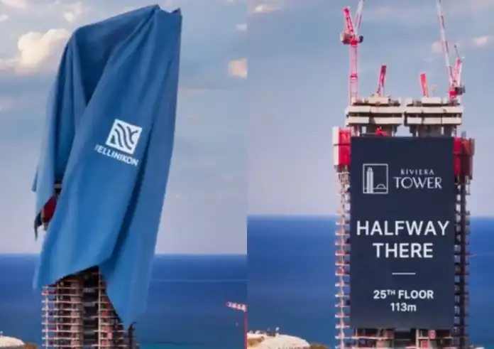 Ελληνικό: Στα μισά της κατασκευής ο Riviera Tower – Παίρνει μορφή ο ουρανοξύστης