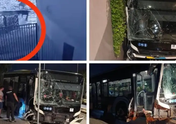 Λεωφορείο στη λεωφόρο Βουλιαγμένης – Ανέβηκε στο πεζοδρόμιο, ξήλωσε κολόνες φωτισμού και πινακίδες