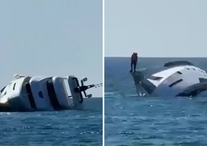 Πολυτελής θαλαμηγός 800.000€ βυθίστηκε 15 λεπτά μετά την καθέλκυση – Δραματικές εικόνες στην Τουρκία