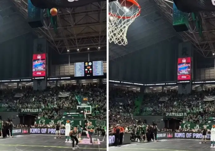 Φίλαθλος του Παναθηναϊκού σκόραρε από το κέντρο του ΟΑΚΑ και κέρδισε 3.000 ευρώ