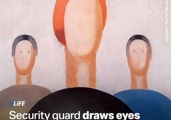 Απίστευτο: Σεκιούριτι ζωγράφισε ματάκια σε απρόσωπες φιγούρες της Άννα Λεπόρσκαγια