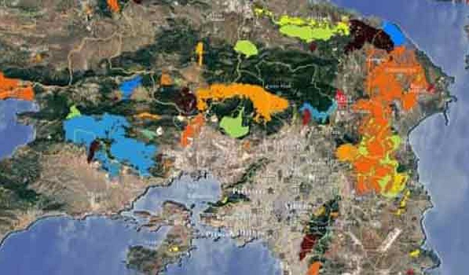 Διαδραστικός χάρτης δείχνει όλες τις καμένες εκτάσεις στην Ελλάδα από το 1984