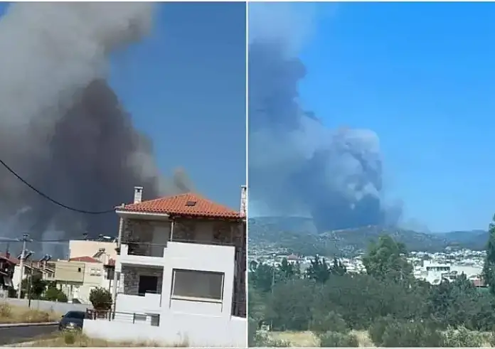 Κλειστή η Αττική Οδός και στα δύο ρεύματα Καίγονται τα πρώτα σπίτια στη Φυλή