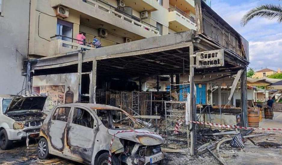 Ρέθυμνο: Ένας ανήλικος πίσω από την καταστροφική φωτιά σε σούπερ μάρκετ