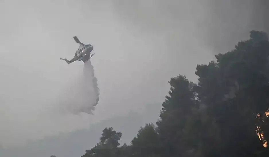 Φωτιά στο Αίγιο: Βελτιωμένη εικόνα -  Οι φλόγες δεν πέρασαν την Eθνική Oδό