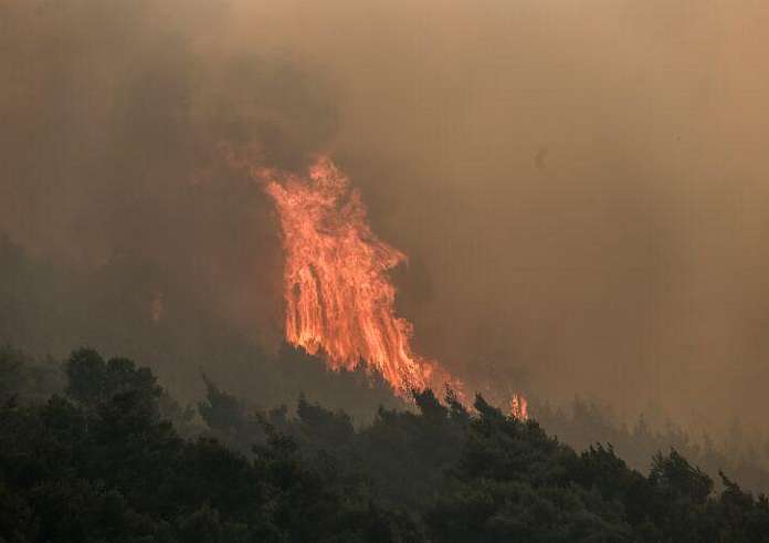 Φωτιά στην Χίο: Φωτιά σε δασική έκταση. Ξέσπασε μετά από τροχαίο, ήχησε το 112