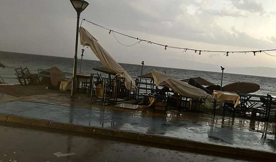 Καταστροφές από μπουρίνι σε περιοχές της Καβάλας και των Σερρών