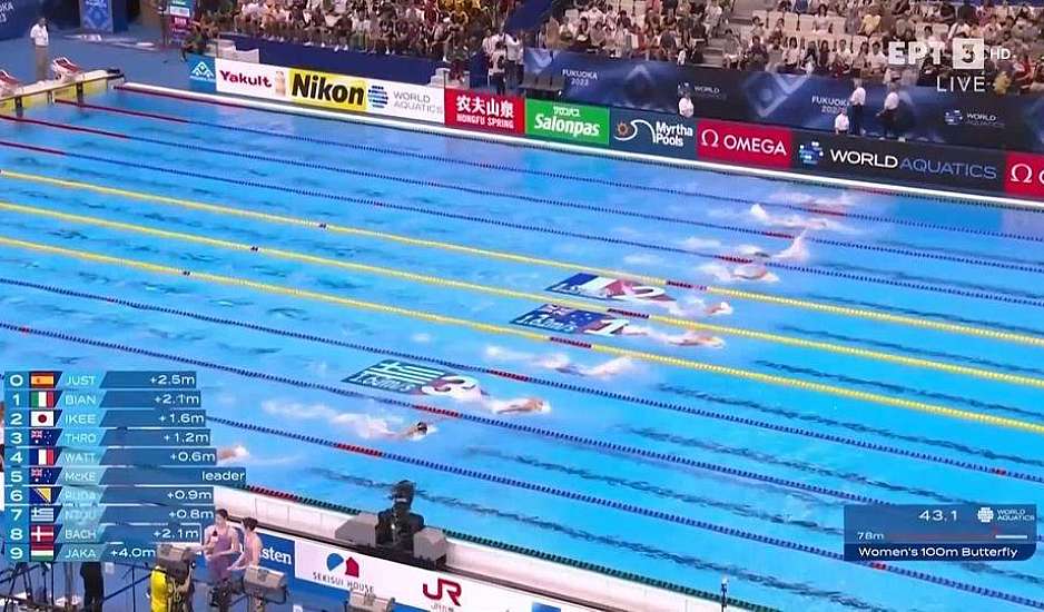 Παγκόσμιο Πρωτάθλημα Κολύμβησης: Στα ημιτελικά των 100μ. πεταλούδα η Ντουντουνάκη