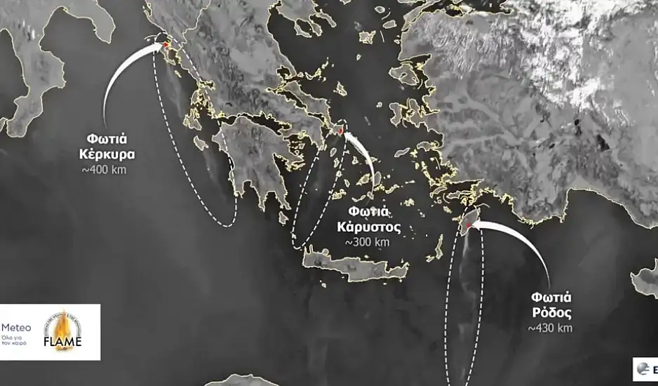 Ορατές από το διάστημα οι φωτιές στην Ελλάδα - Οι συνθήκες που ευνοούν την εξάπλωση των πυρκαγιών