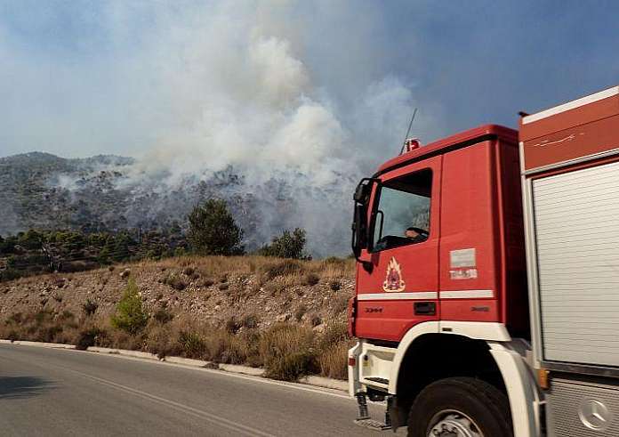 Σέρρες: Φωτιά σε αγροτοδασική έκταση στην περιοχή Βαμβακόφυτο