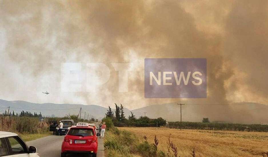 Φωτιά στο Βελεστίνο: Κινδύνεψε το συνεργείο της ΕΡΤ – Κλείνουμε τη ζωντανή σύνδεση! (βίντεο)