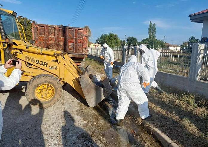 Θεσσαλία: Συνεχίζεται η αποκομιδή και ταφή νεκρών ζώων - Με ειδικές στολές και αυστηρές υγειονομικές διατάξεις