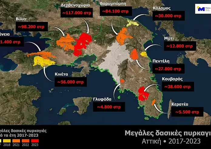Πυρκαγιές: Το 23% της Αττικής κάηκε τα 7 τελευταία χρόνια