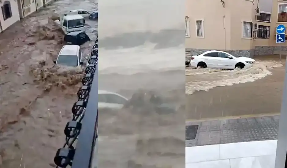 «Πνίγονται» Ισπανία και Ιταλία από νέες πλημμύρες – Απίστευτες εικόνες από Μάλαγα και Σικελία