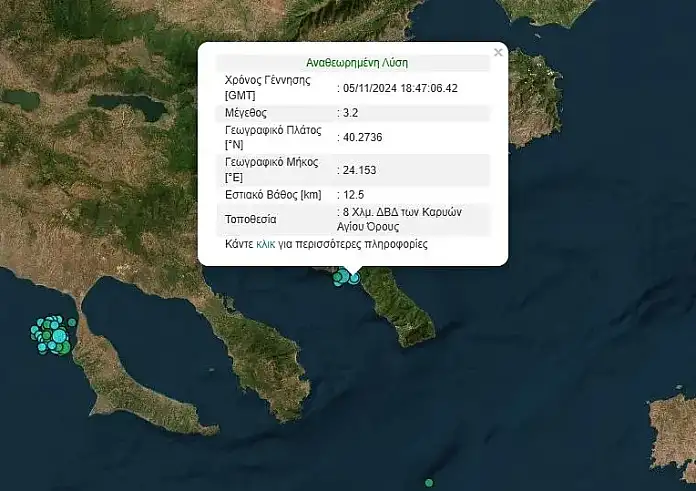 Σεισμός 3,2 Ρίχτερ στο Άγιον Όρος