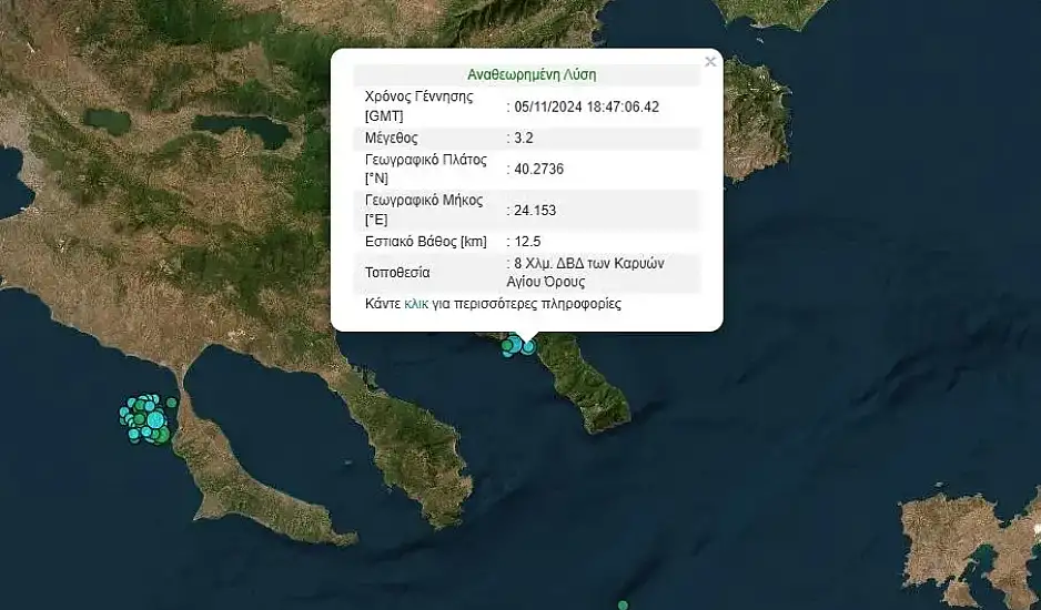 Σεισμός 3,2 Ρίχτερ στο Άγιον Όρος