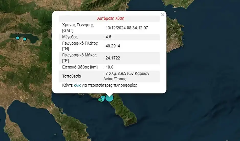 Νέος σεισμός 4,6 Ρίχτερ στο Άγιον Όρος – O τρίτος μέσα σε μία ώρα