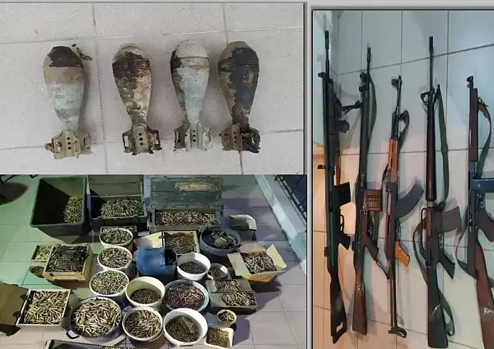 Φωτογραφίες από το οπλοστάσιο του ζευγαριού στη Φλώρινα: 34.400 φυσίγγια, πιστόλια, περίστροφα και πυρίτιδα