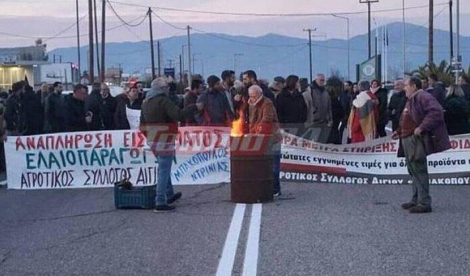 Έκλεισαν την παλαιά εθνική οδό Αθηνών – Πατρών οι αγρότες