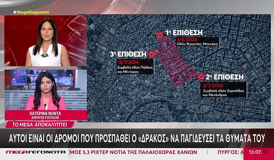 Δράκος της Αθήνας: Αυτοί είναι οι δρόμοι που παγίδευσε τα θύματα