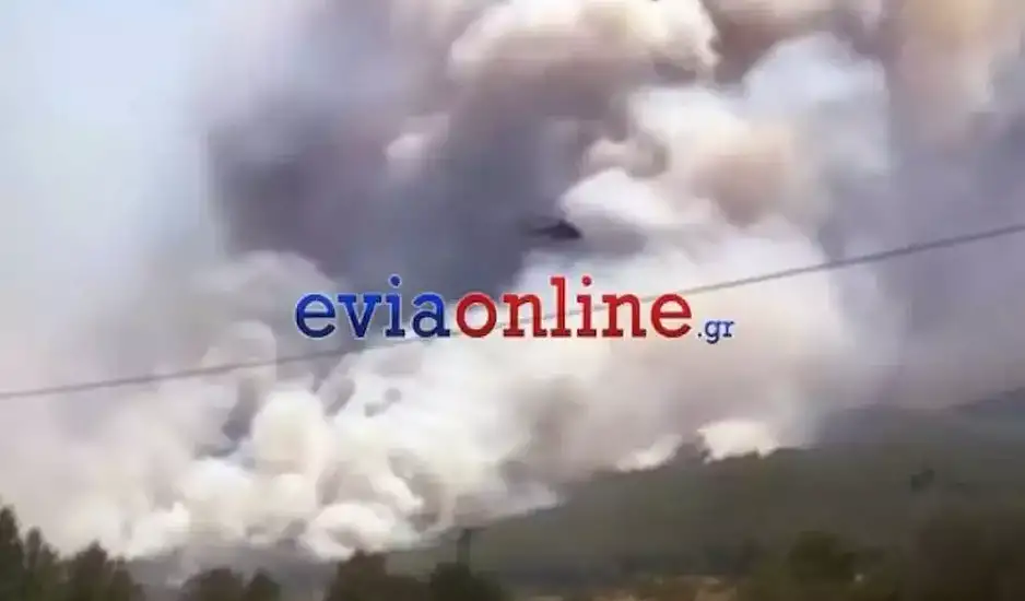 Φωτιά στην Εύβοια στην περιοχή Αφράτι: Δόθηκε εντολή εκκένωσης του οικισμού