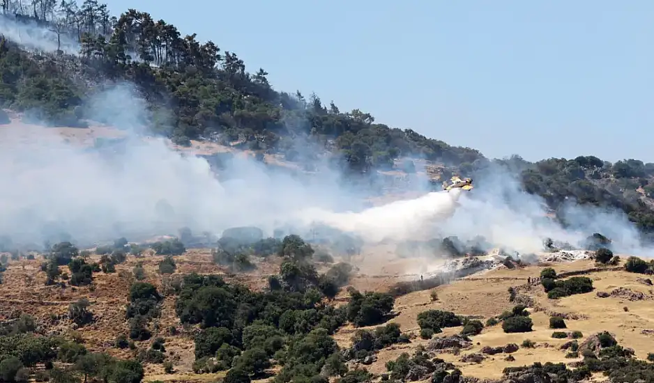 Λέσβος: Χωρίς ενεργό μέτωπο η φωτιά στο Μανταμάδο