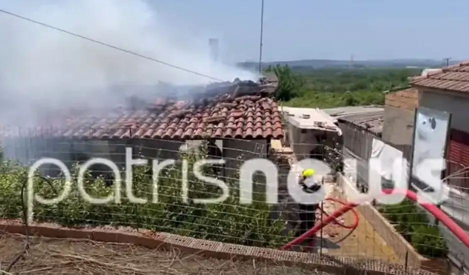 Ένας νεκρός από φωτιά σε σπίτι στην Ηλεία (Βίντεο)