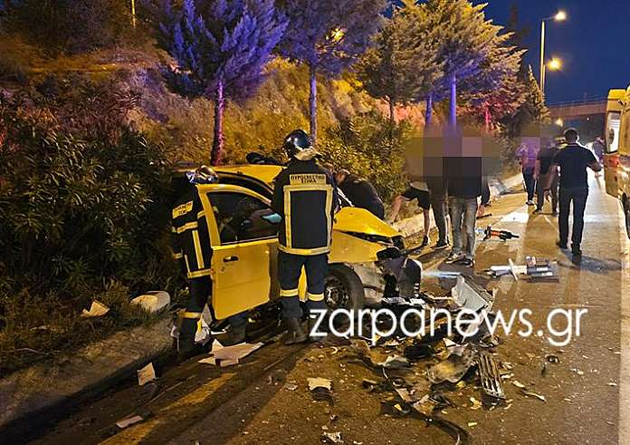 Τρομακτικό τροχαίο στα Χανιά – Σφοδρή σύγκρουση δύο αυτοκινήτων