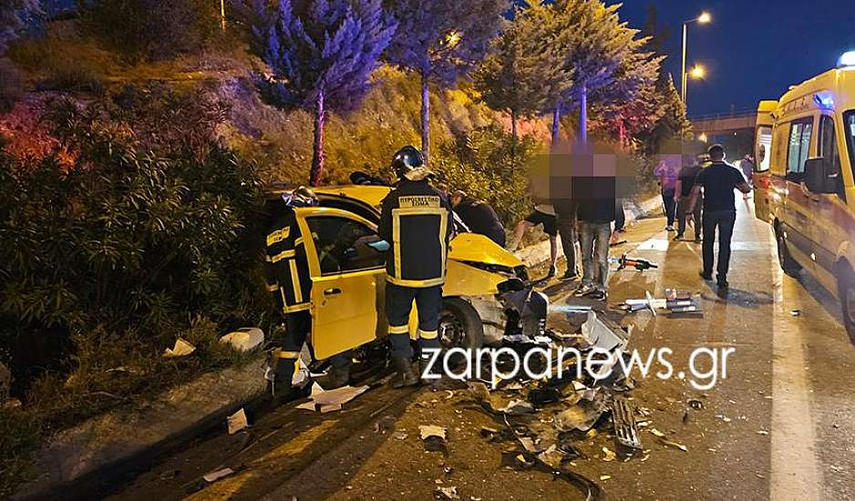 Τρομακτικό τροχαίο στα Χανιά – Σφοδρή σύγκρουση δύο αυτοκινήτων
