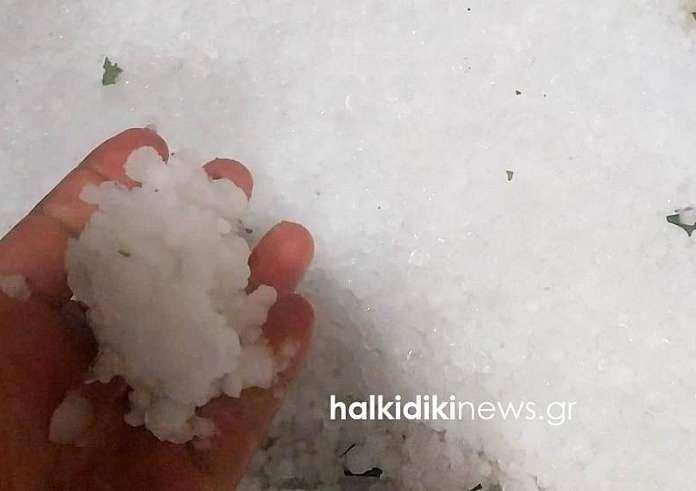 Χαλκιδική: Καταστροφές λόγω ισχυρής χαλαζόπτωσης στη Νέα Προποντίδα - Ανήσυχοι οι αγρότες