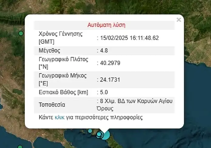 Άγιον Όρος: Ισχυρός σεισμός 4,8 Ρίχτερ