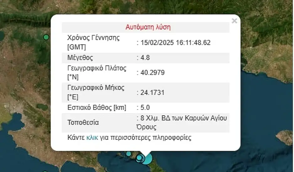 Άγιον Όρος: Ισχυρός σεισμός 4,8 Ρίχτερ