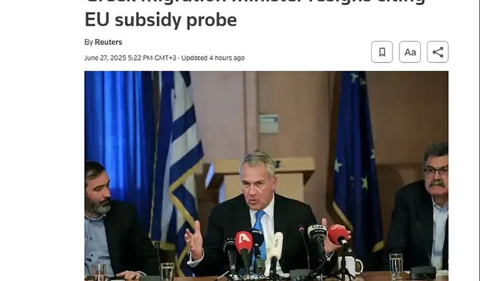 Ο ΟΠΕΚΕΠΕ στο διεθνές μικροσκόπιο: Τι αναφέρουν τα ξένα ΜΜΕ για τις παραιτήσεις Βορίδη και υφυπουργών