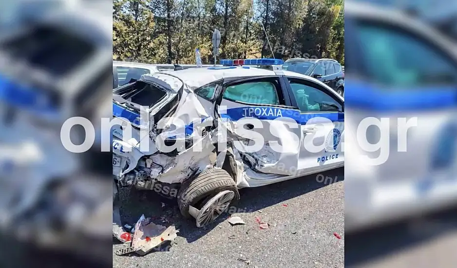 Λάρισα: Αγροτικό έπεσε πάνω σε περιπολικό – Στο νοσοκομείο δύο αστυνομικοί