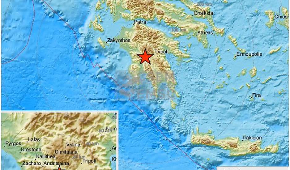 Σεισμός 3,6 ρίχτερ κοντά στη Μεγαλόπολη
