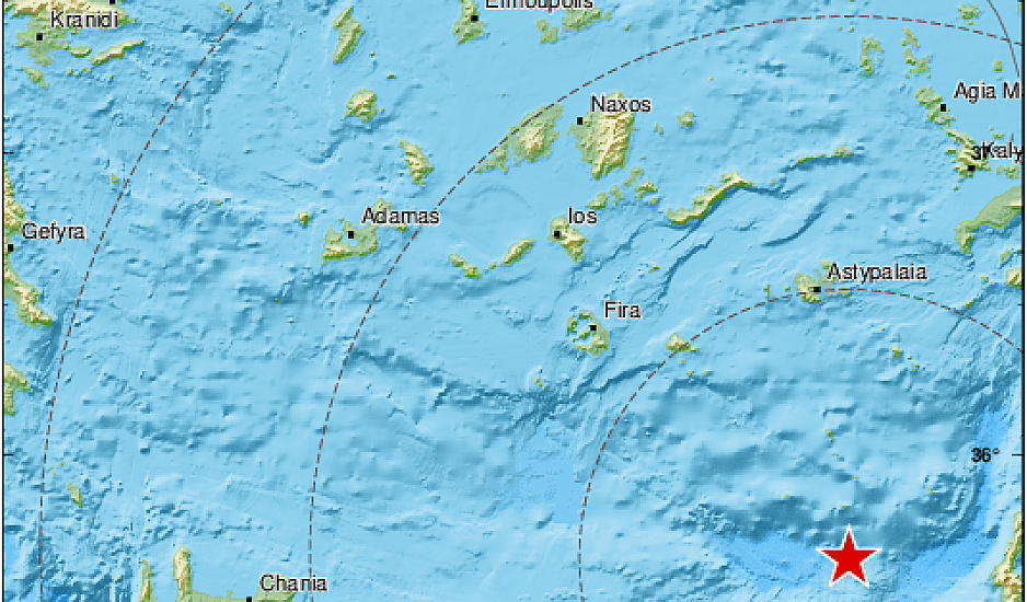 Σεισμός 4,6 Ρίχτερ ανάμεσα σε Κρήτη και Κάσο, πρωί Παρασκευής